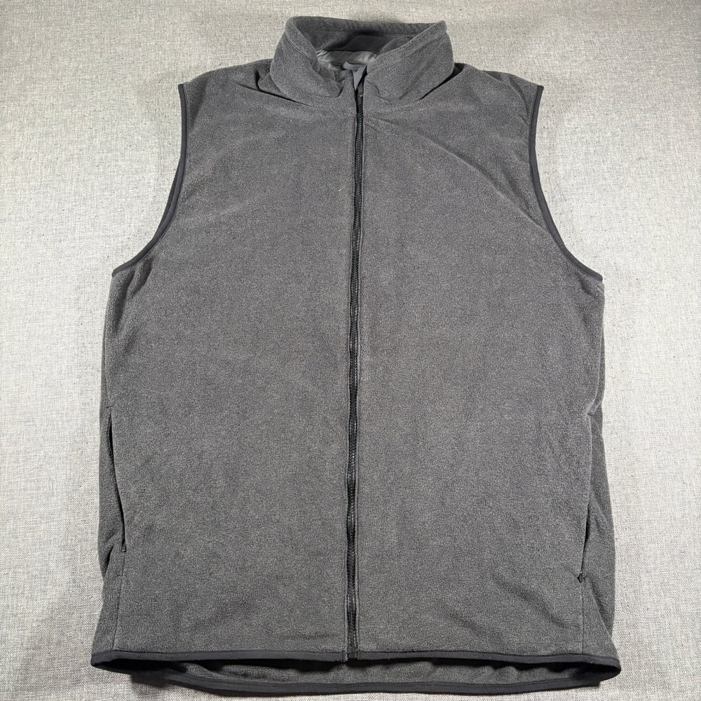 Mack Weldon Fleece Vest Mens XXL Gray Thermolite Full Zip Sleeveless‎ Jacket